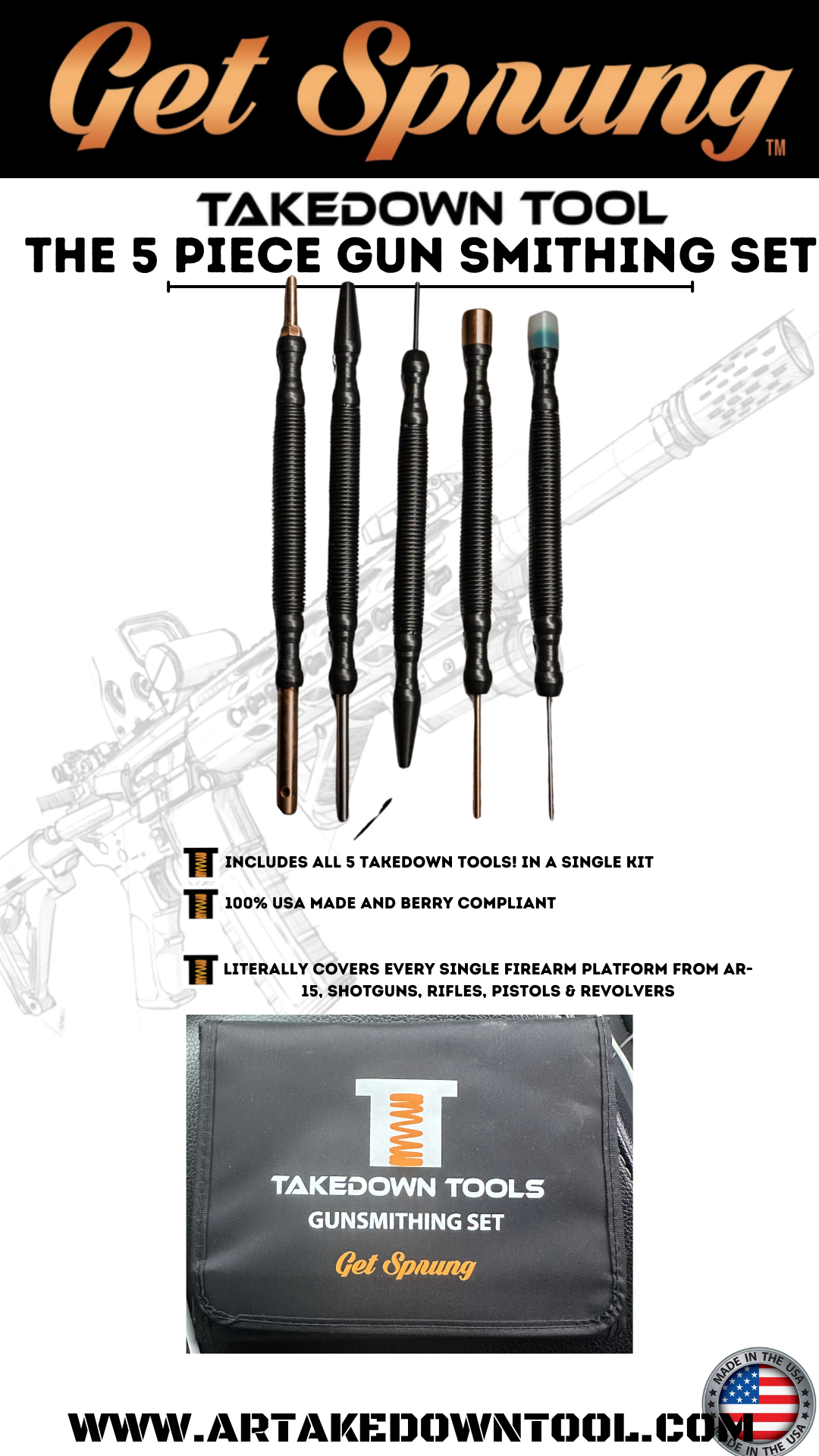 The GUN Smithing set with all 5 tools
