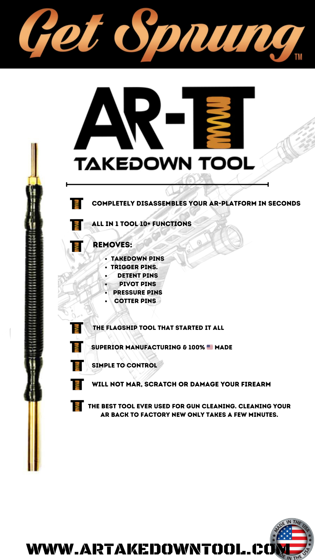 The AR-Takedown Tool ™ - The only AR-Platform tool needed (AR-TT ™) - AR TakeDown Tool 